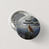 Badge Rond 2,50 Cm Halloween éffrayant Owl Moon (Devant & derrière)