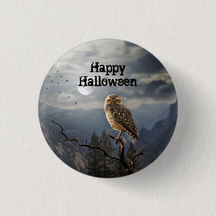 Badge Rond 2,50 Cm Halloween éffrayant Owl Moon