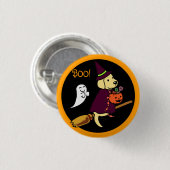 Badge Rond 2,50 Cm Halloween Labrador Jaune Dessin 1 (Devant & derrière)