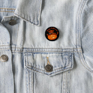 Badge Rond 2,50 Cm Halloween Neon Glow Look Citrouille Party