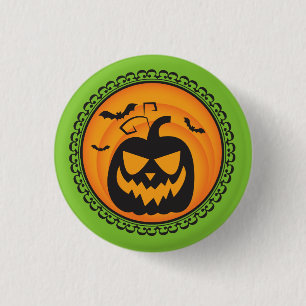 Badge Rond 2,50 Cm Halloween silhouette l'insigne de citrouille
