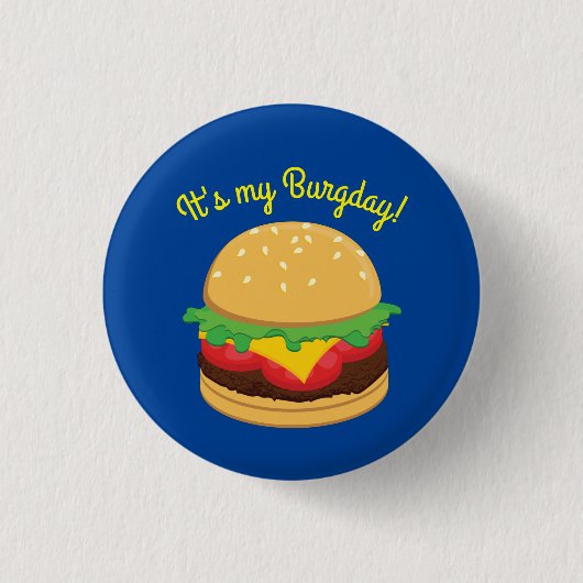 Badge Rond 2,50 Cm Hamburger Anniversaire de fête Burger (Devant)