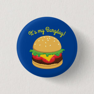 Badge Rond 2,50 Cm Hamburger Anniversaire de fête Burger
