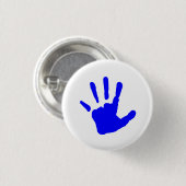 Badge Rond 2,50 Cm Handprint bleu (Devant & derrière)