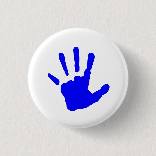 Badge Rond 2,50 Cm Handprint bleu (Devant)