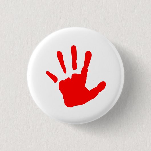 Badge Rond 2,50 Cm Handprint rouge (Devant)