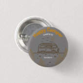 Badge Rond 2,50 Cm Happy Camper (Devant & derrière)