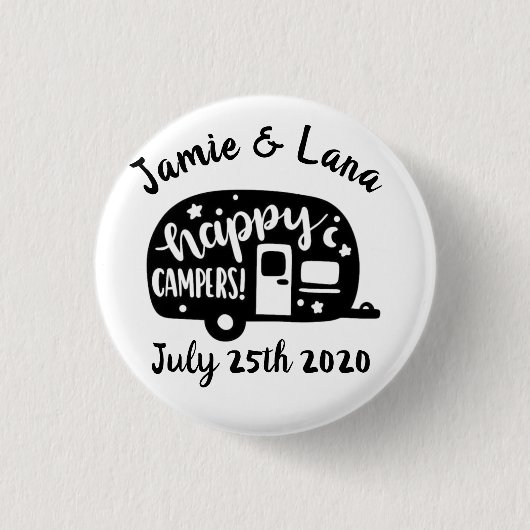 Badge Rond 2,50 Cm Happy Campers Conception personnalisable (Devant)