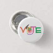 Badge Rond 2,50 Cm Happy Cat Vote GOTV Bouton (Devant & derrière)