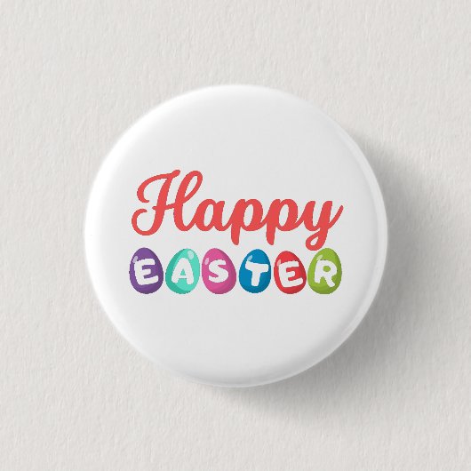 Badge Rond 2,50 Cm Happy Easter (Devant)
