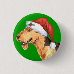 Badge Rond 2,50 Cm Happy Howliday Airedale