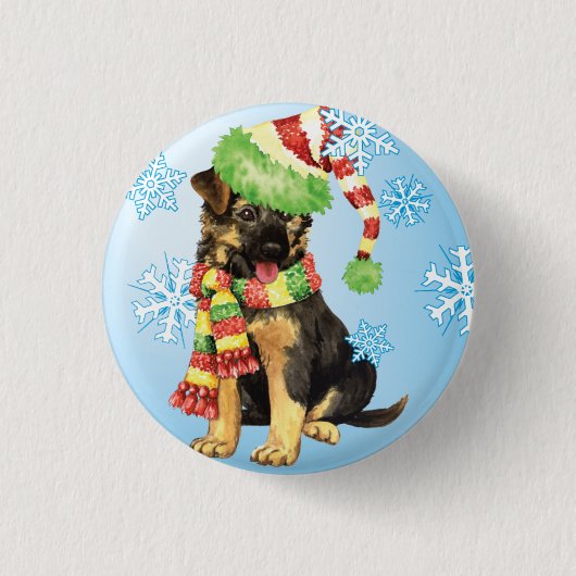 Badge Rond 2,50 Cm Happy Howliday berger allemand (Devant)