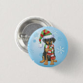 Badge Rond 2,50 Cm Happy Howliday Doberman (Devant & derrière)