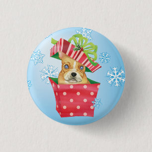 Badge Rond 2,50 Cm Happy Howliday French Bulldog
