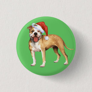 Badge Rond 2,50 Cm Happy Howliday Pit Bull Terrier