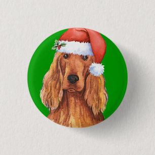Badge Rond 2,50 Cm Happy Howlidays Irish Setter