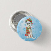 Badge Rond 2,50 Cm Happy Howlidays Italien Greyhound (Devant & derrière)