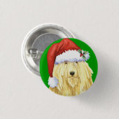 Badge Rond 2,50 Cm Happy Howlidays Komondor (Devant & derrière)