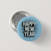 Badge Rond 2,50 Cm Happy New Year (Devant & derrière)