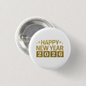 Badge Rond 2,50 Cm Happy New Year 2026 (Devant & derrière)