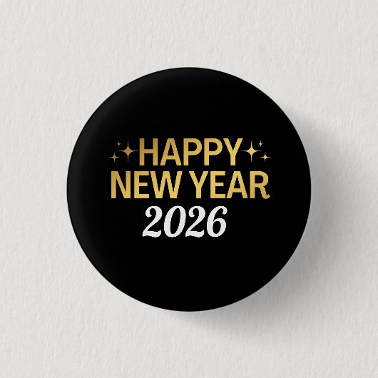 Badge Rond 2,50 Cm Happy New Year 2026 (Devant)