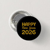 Badge Rond 2,50 Cm Happy New Year 2026 (Devant & derrière)
