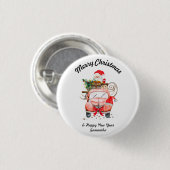 Badge Rond 2,50 Cm Happy new year Santa gifts merry Christmas (Devant & derrière)