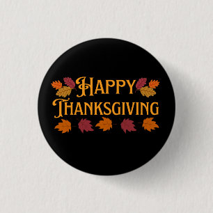 Badge Rond 2,50 Cm Happy Thanksgiving