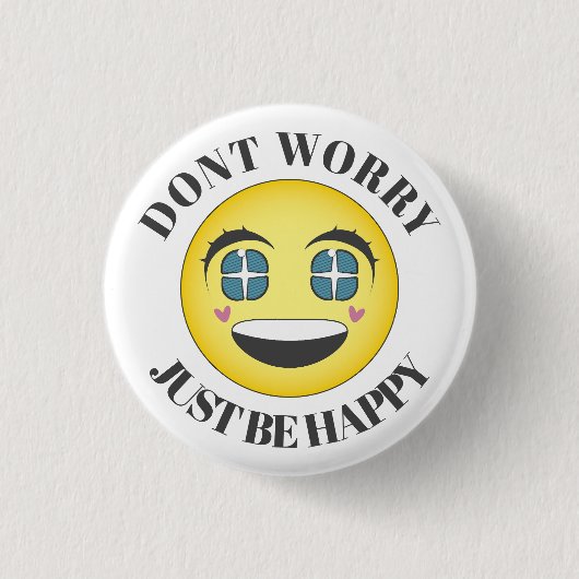 Badge Rond 2,50 Cm Happy visage de anime (Devant)