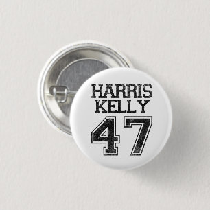 Badge Rond 2,50 Cm Harris Kelly 47e président Vintage des élections d