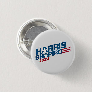 Badge Rond 2,50 Cm Harris Shapiro 2024 Étoiles et rayures patriotique