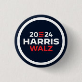 Badge Rond 2,50 Cm Harris Walz 2024 (Devant)