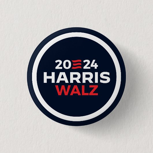 Badge Rond 2,50 Cm Harris Walz 2024 (Devant)