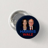 Badge Rond 2,50 Cm Harris Walz 2024 (Devant & derrière)