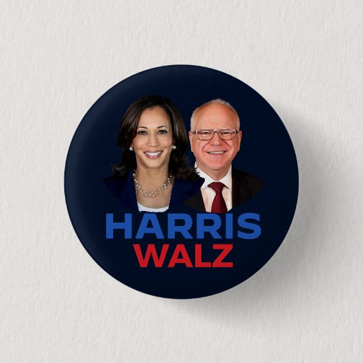 Badge Rond 2,50 Cm Harris Walz 2024 (Devant)