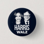 Badge Rond 2,50 Cm Harris Walz 2024 (Devant)