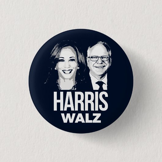 Badge Rond 2,50 Cm Harris Walz 2024 (Devant)