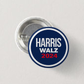 Badge Rond 2,50 Cm Harris Walz 2024 (Devant & derrière)