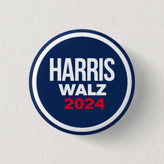 Badge Rond 2,50 Cm Harris Walz 2024 (Devant)