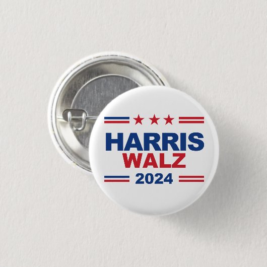 Badge Rond 2,50 Cm Harris Walz 2024 (Devant & derrière)