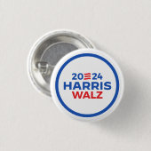 Badge Rond 2,50 Cm Harris Walz 2024 (Devant & derrière)
