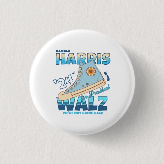 Badge Rond 2,50 Cm Harris Walz 2024 Nous ne retournons pas Basket (Devant)