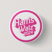 Badge Rond 2,50 Cm Harris Walz 2024 Pink (Devant)