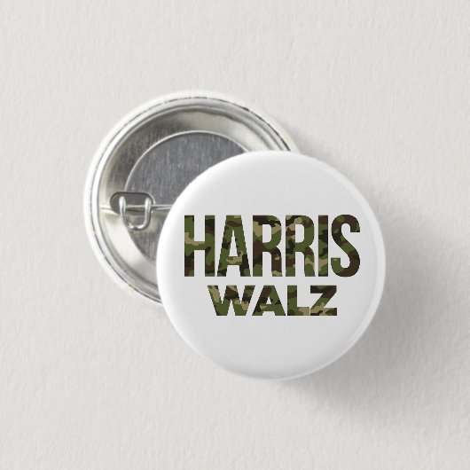 Badge Rond 2,50 Cm Harris Walz Camouflage 2024 (Devant & derrière)