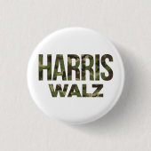 Badge Rond 2,50 Cm Harris Walz Camouflage 2024 (Devant)