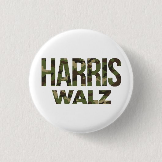 Badge Rond 2,50 Cm Harris Walz Camouflage 2024 (Devant)