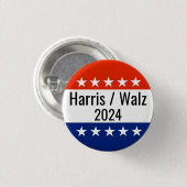 Badge Rond 2,50 Cm Harris Walz Élection 2024 (Devant & derrière)