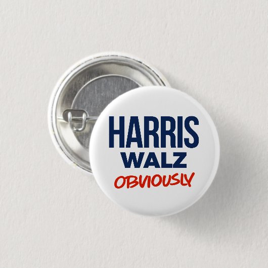 Badge Rond 2,50 Cm Harris Walz Évidemment (Devant & derrière)