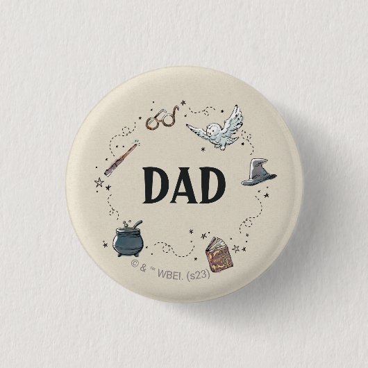 Badge Rond 2,50 Cm Harry Potter premier anniversaire papa (Devant)