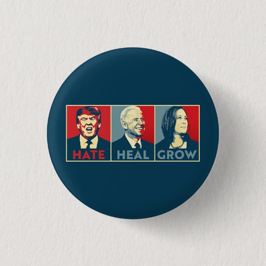 Badge Rond 2,50 Cm Hate Heal Croissance (Devant)